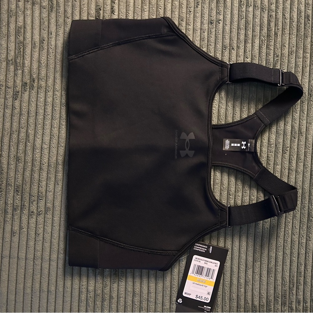 Under Armour Jet Black Athletic Bra NWT Medium